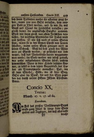 Concio XX. Textus: Matth. 27 . v. 57. ad fin.