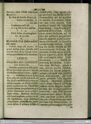 XXXVII. Gravida Pro Cachectica Curata
