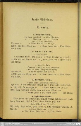 Fünfte Abtheilung. Crêmes