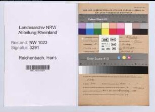 Entnazifizierung Hans Reichenbach , geb. 21.02.1885 (Telegrafenobermeister)