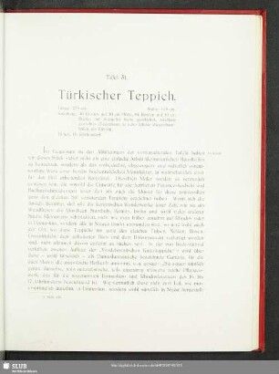 Tafel 31. Türkischer Teppich