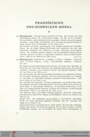 Französische und Schweizer Möbel (Nr. 473-565)