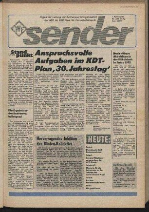 Betriebszeitung 'WF-Sender', Nr.12/1978 (1. Aprilausgabe 1978)