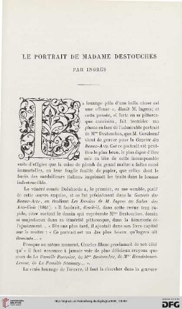 3. Pér. 33.1905: Le portrait de Madame Destouches par Ingres