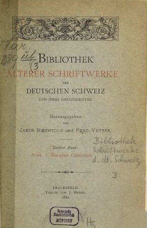 Albrecht von Hallers Gedichte
