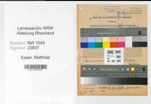 Entnazifizierung Matthias Esser , geb. 04.05.1894 (Bahnbeamter)