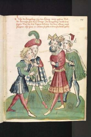 Die Geschichte von zwei Freunden (Vaticinium/ Amici): Alexander wird vor den König geführt, um das Rätsel der drei Raben zu lösen