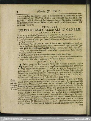 Titulus I. De Processu Camerali In Genere