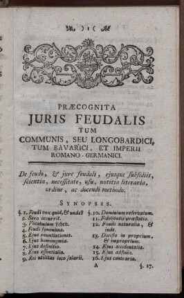 Præcognita Juris Feudalis Tum Communis, Seu Longobardici, ...