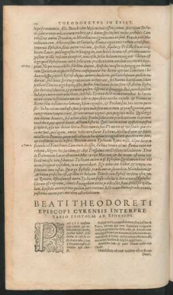Beati Theodoreti Episcopi Cyrensis Interpretatio Epistolae Ad Ephesios.