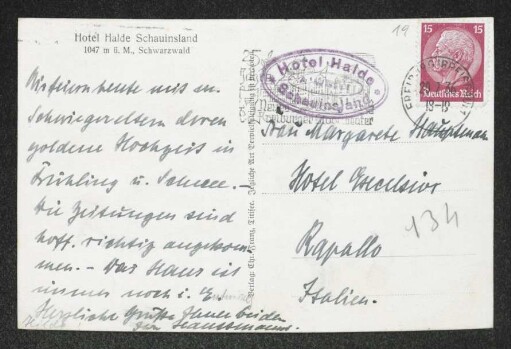 Brief von Hildegard Haussmann und Hermann Haussmann an Margarete Hauptmann