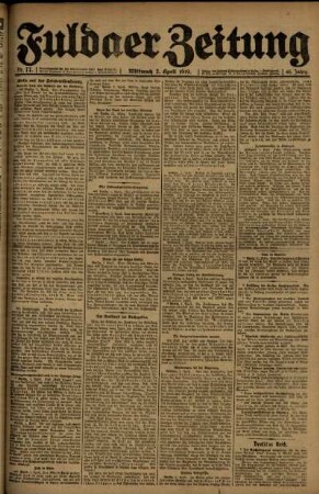 Ausgabe vom Mittwoch, den 02. April 1919.