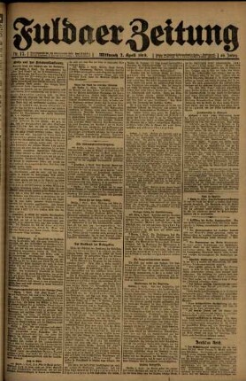 Ausgabe vom Mittwoch, den 02. April 1919.