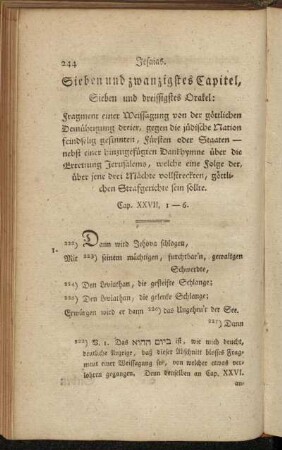 Sieben und zwanzigstes Capitel, Sieben und dreissigstes Orakel