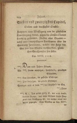 Sieben und zwanzigstes Capitel, Sieben und dreissigstes Orakel