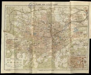 Plan von Stuttgart.