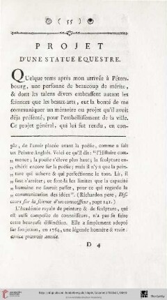 Projet d'une statue équestre