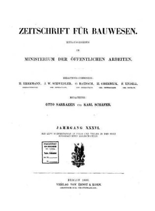 XXXVI.1886: Zeitschrift für Bauwesen