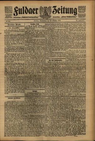 Zweite Ausgabe vom Donnerstag, den 29. Oktober 1908.