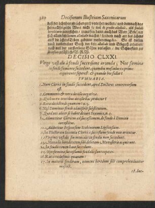 Decisio CLXXI. [bis] Decisio CLXXX.