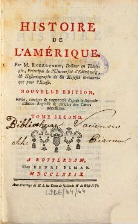 Histoire De L'Amérique, 2