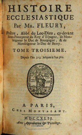 Histoire Ecclesiastique, 3. Depuis l'an 313. jusques à l'an 361.