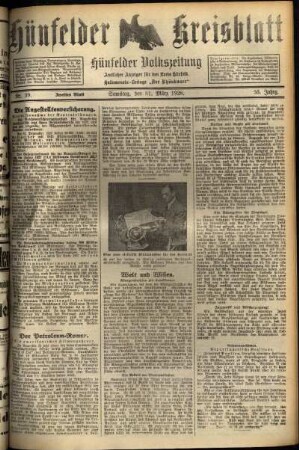 Zweite Ausgabe vom Samstag, den 31. März 1928.