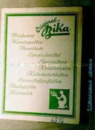 Papierheftchen mit Seifenblättern und Aufdruck "Original Bika"