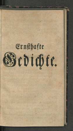 Ernsthafte Gedichte.
