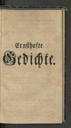 Ernsthafte Gedichte.