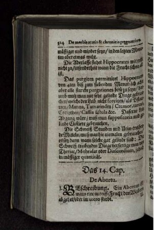 Das 14. Cap. De Abortu.