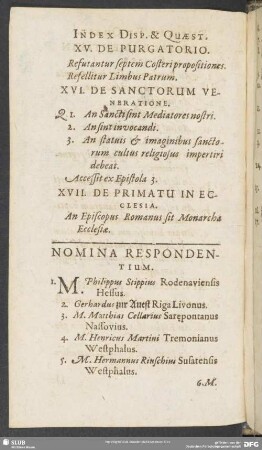 Nomina Respondentium
