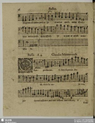Monteverdi, Claudio: O Rex perdas me miserere