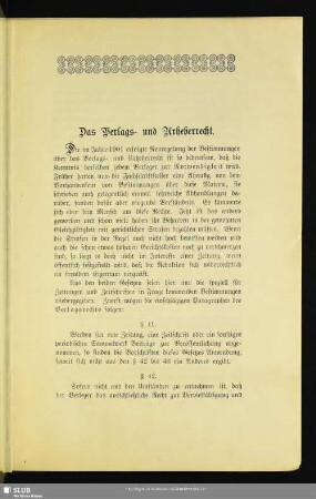 Das Verlags- und Urheberrecht