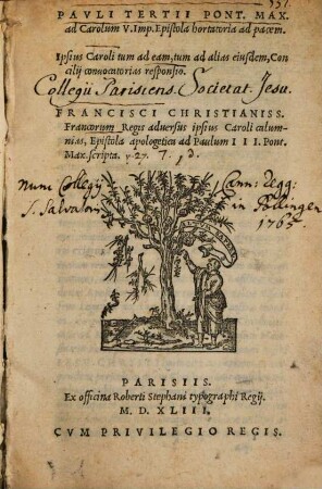 Pauli III pont. max. ad Carol V. Imp. epistola hortatoria ad pacem
