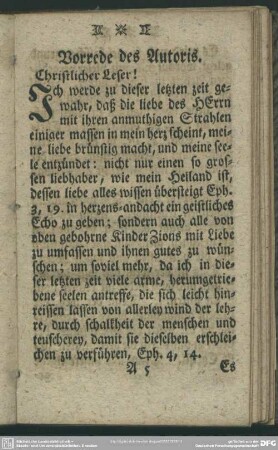 Vorrede des Autoris