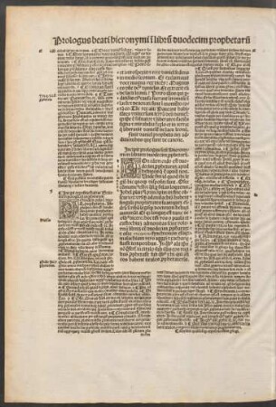 Incipit prologus sancti Hieronymi in librum duodecim prophetarum.