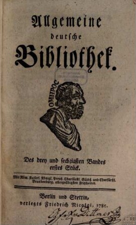 Allgemeine deutsche Bibliothek. 63. 1785