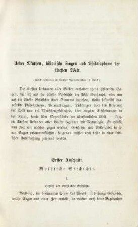 I. Begriff der mythischen Geschichte