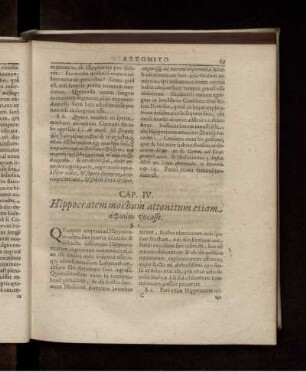 Cap. IV. Hippocratem morbum attonitum etiam ... vocasse