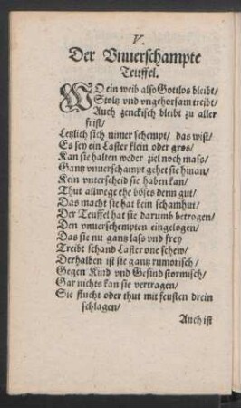 V. Der Unverschampte Teuffel.