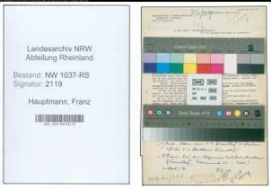 Entnazifizierung Franz Hauptmann , geb. 13.06.1896 (Sekretaer)