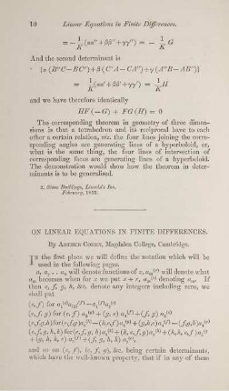 On linear equations in finite differences.