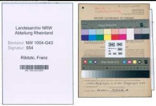 Entnazifizierung Franz Ribitzki , geb. 27.10.1909 (Monteur)