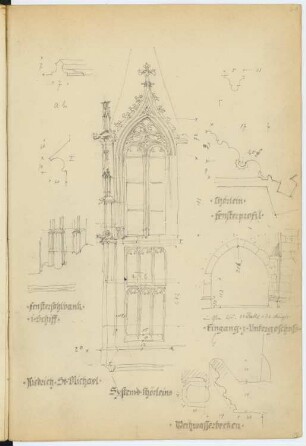 St. Michaelskapelle, Kiedrich: Details (aus: Skizzen- und Fotoalbum 2)