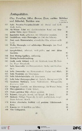 Antiquitäten (Nr. 657-816)