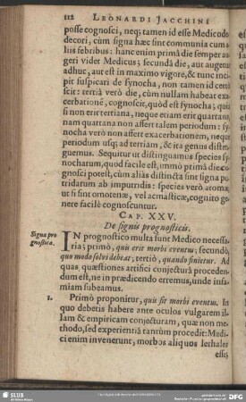 Cap. XXV. De signis prognosticis