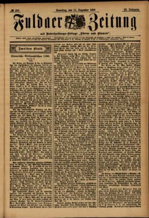 Zweite Ausgabe vom Samstag, den 19. Dezember 1896.