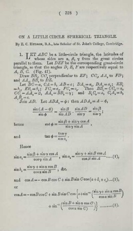 On a little circle spherical triangle.