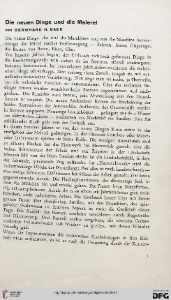 Die neuen Dinge und die Malerei